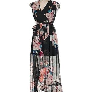 Band of Gypsies Black Floral Maxi Dress
